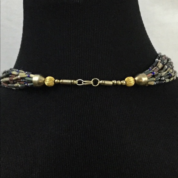 Boho Style Wooden Bead Multi Strand Necklace - Picture 3 of 4